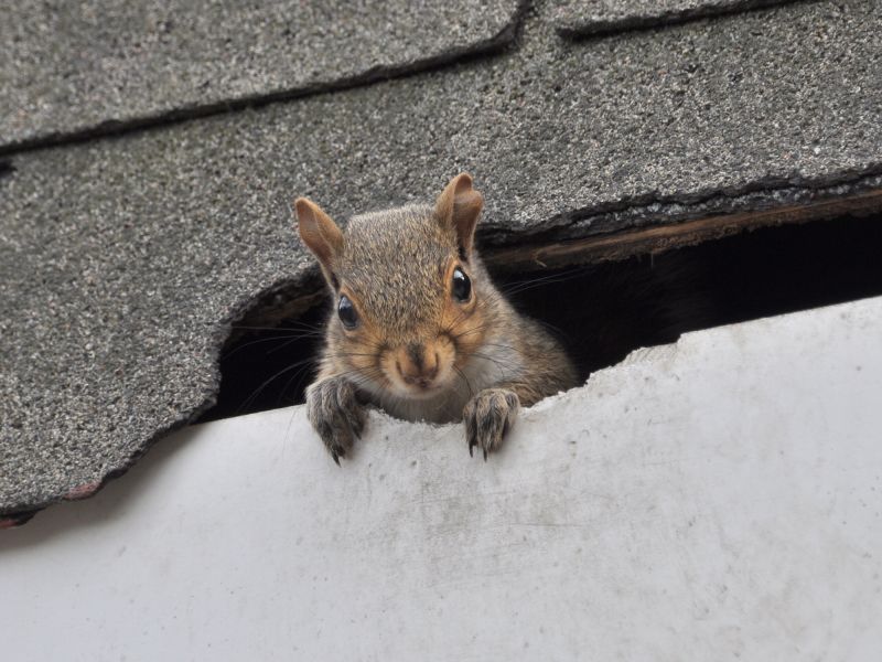 Squirrel Entering Attic